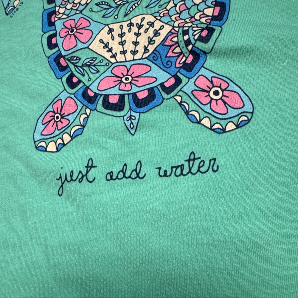 Life Is Good Sea Turtle‎ Doodles Graphic Tank Top Womens XS Just Add Water Green - Picture 6 of 11